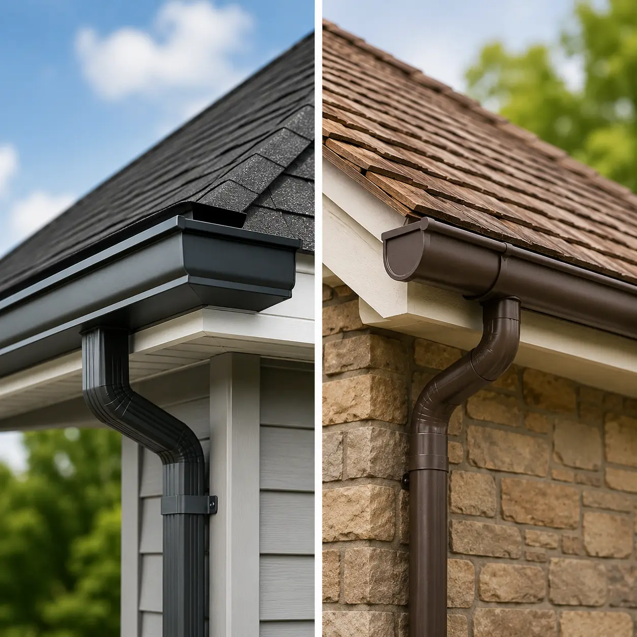 K Style vs. Half Round Gutters